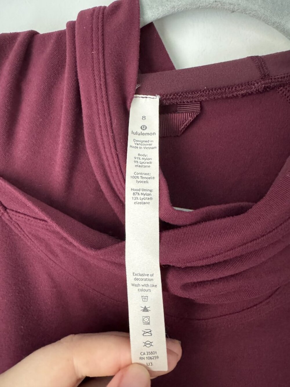 Lululemon Starting Place Hoodie Womens 8 Hooded Pullover Sweatshirt Cowl Neck Ma - Picture 3 of 9
